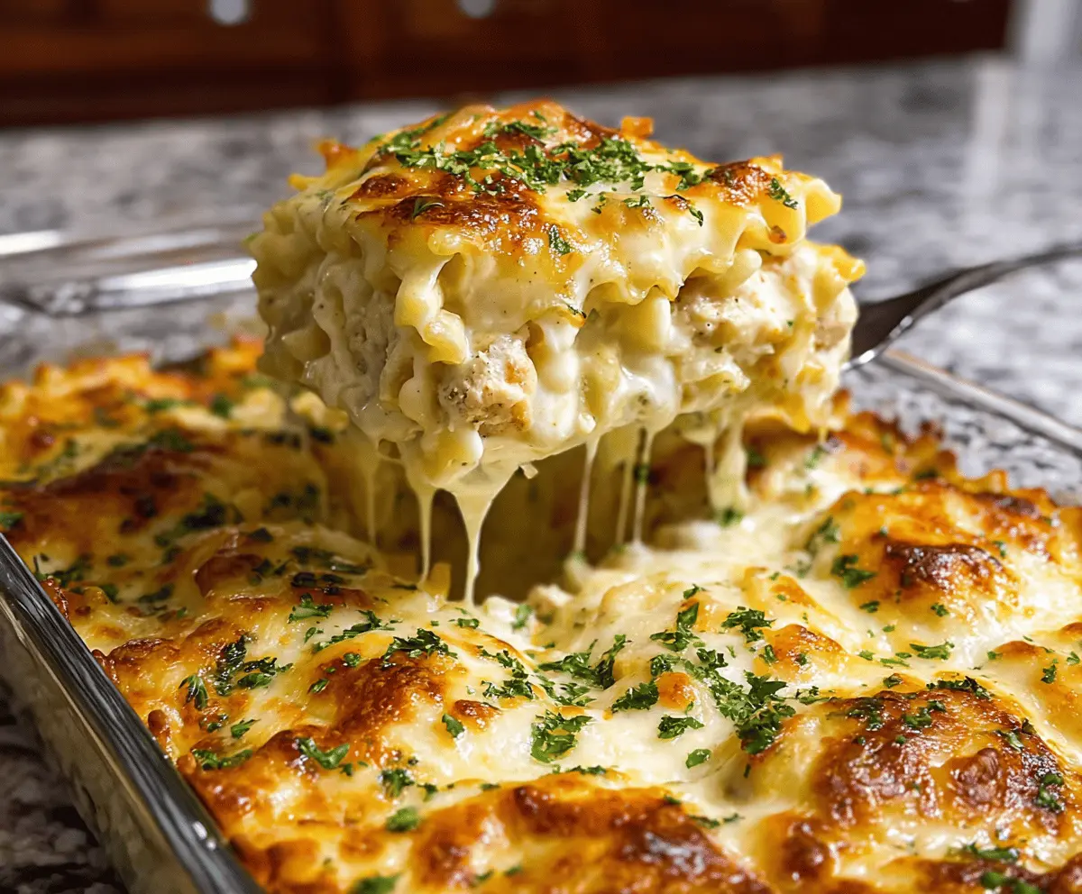 Cheesy Chicken Alfredo Lasagna Rolls Recipe