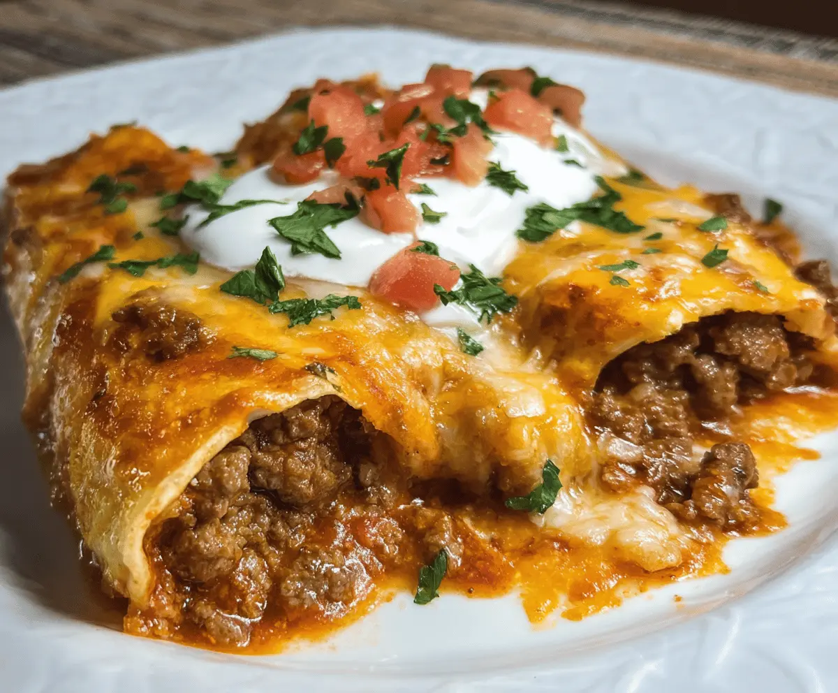Easy Cheesy Ground Beef Enchiladas Recipe
