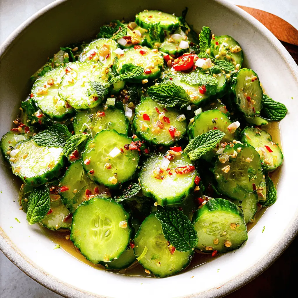 Easy Thai Cucumber Salad with Sweet and Spicy Dressing