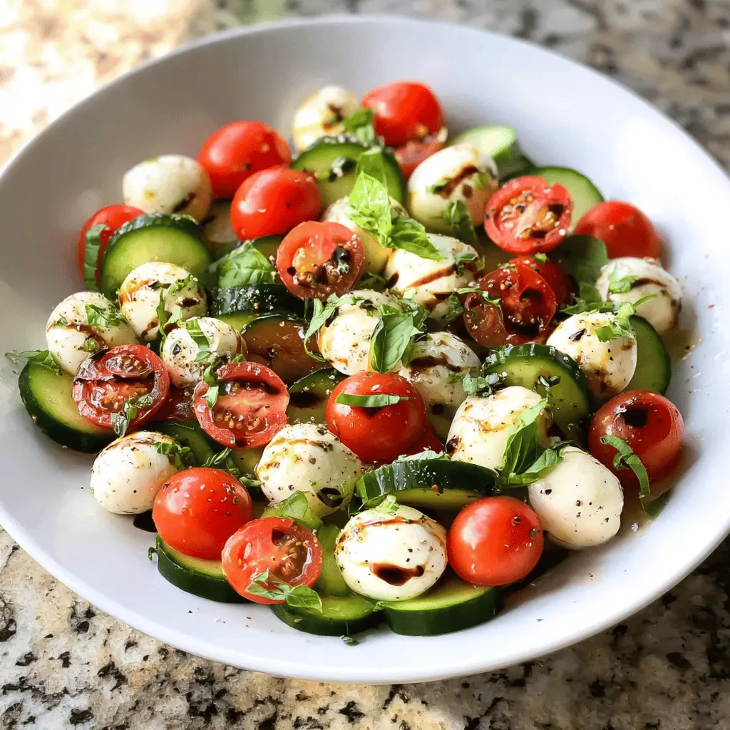 Easy Cucumber Caprese Salad Recipe