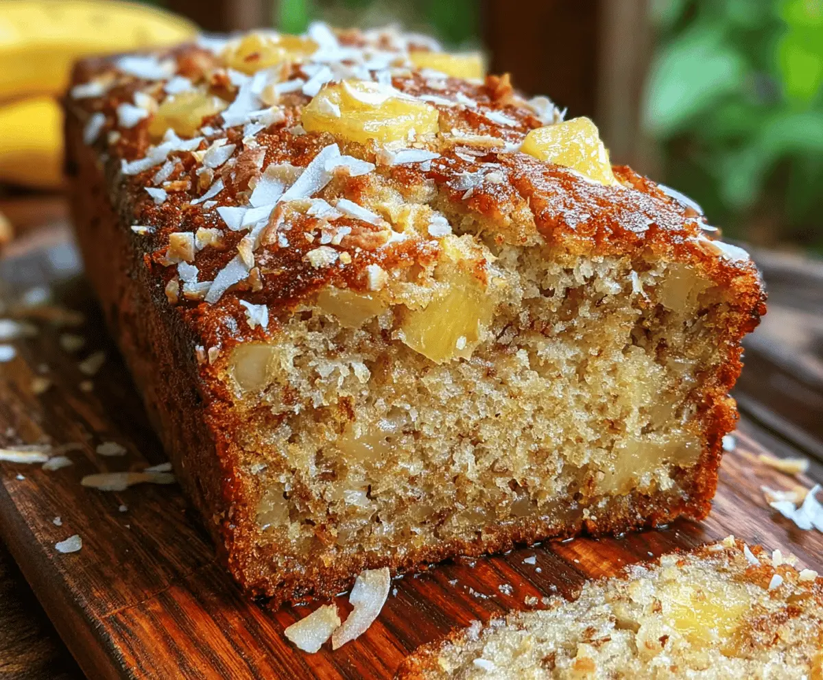 Hawaiian Banana Bread with Pineapple and Coconut