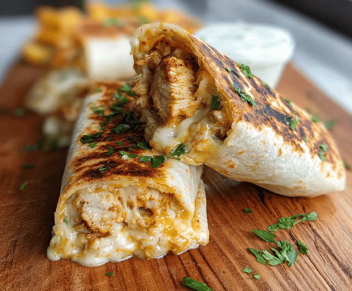Easy Cheesy Garlic Chicken Wraps Recipe