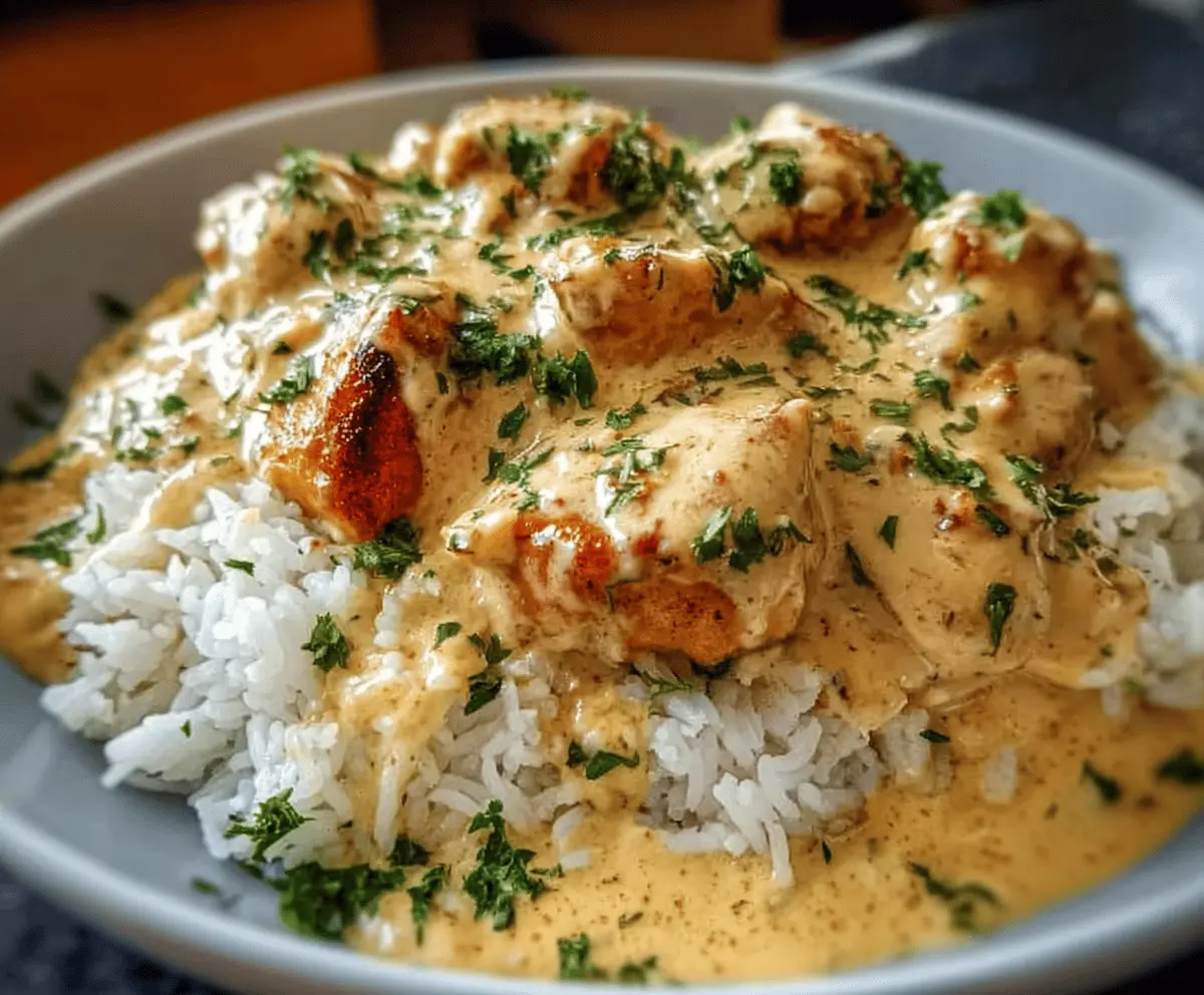 Creamy Smothered Chicken and Rice Recipe