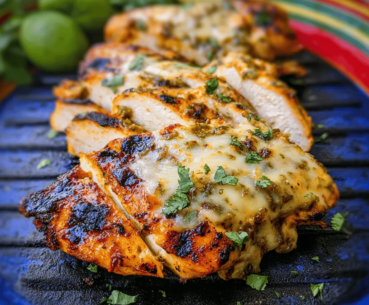 Grilled Chicken with Salsa Verde and Pepper Jack
