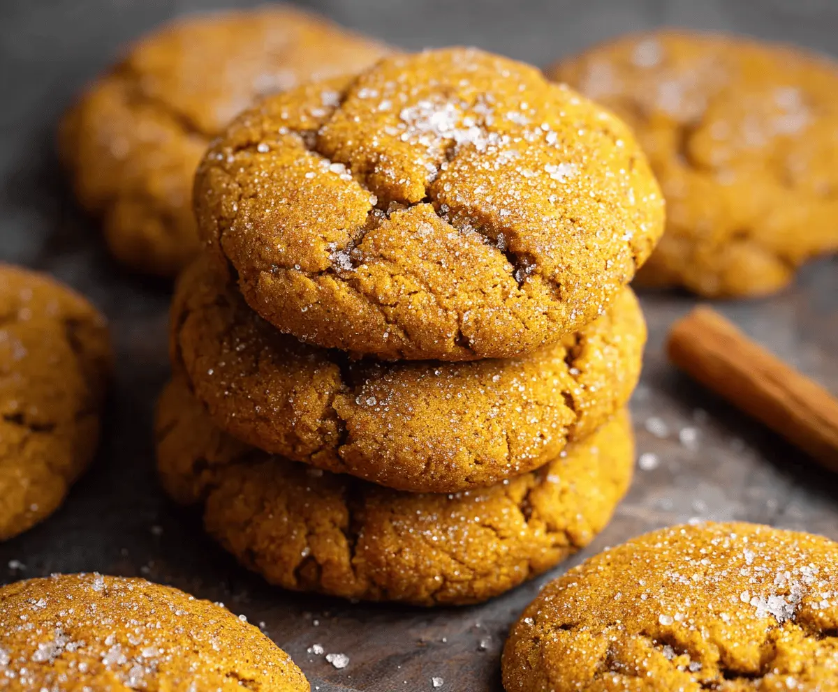Delicious vegan pumpkin cookies with a soft, chewy texture and festive pumpkin flavor, perfect for fall desserts