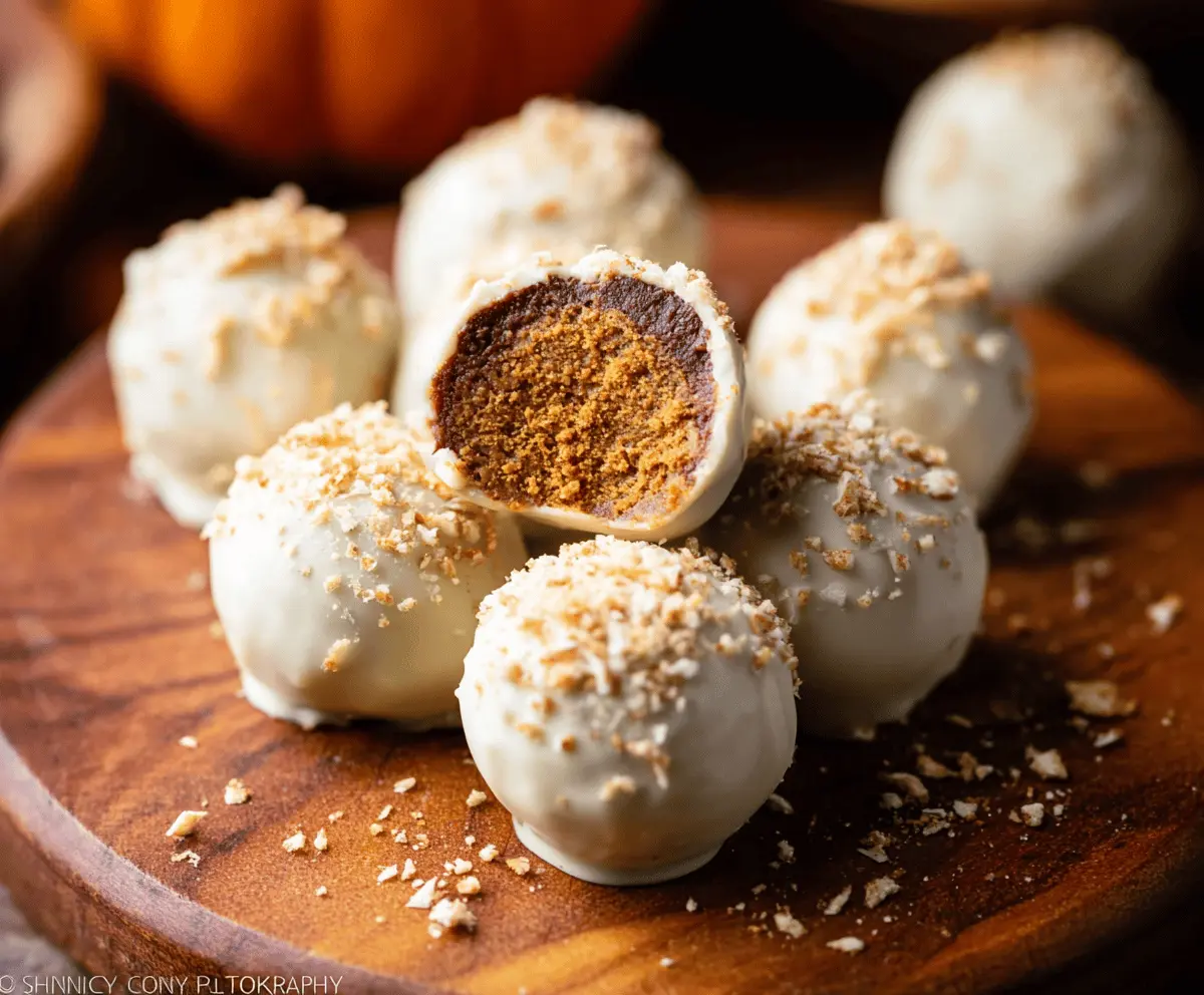 Delicious Pumpkin Spice Truffles with a creamy center and cinnamon coating, perfect for fall desserts