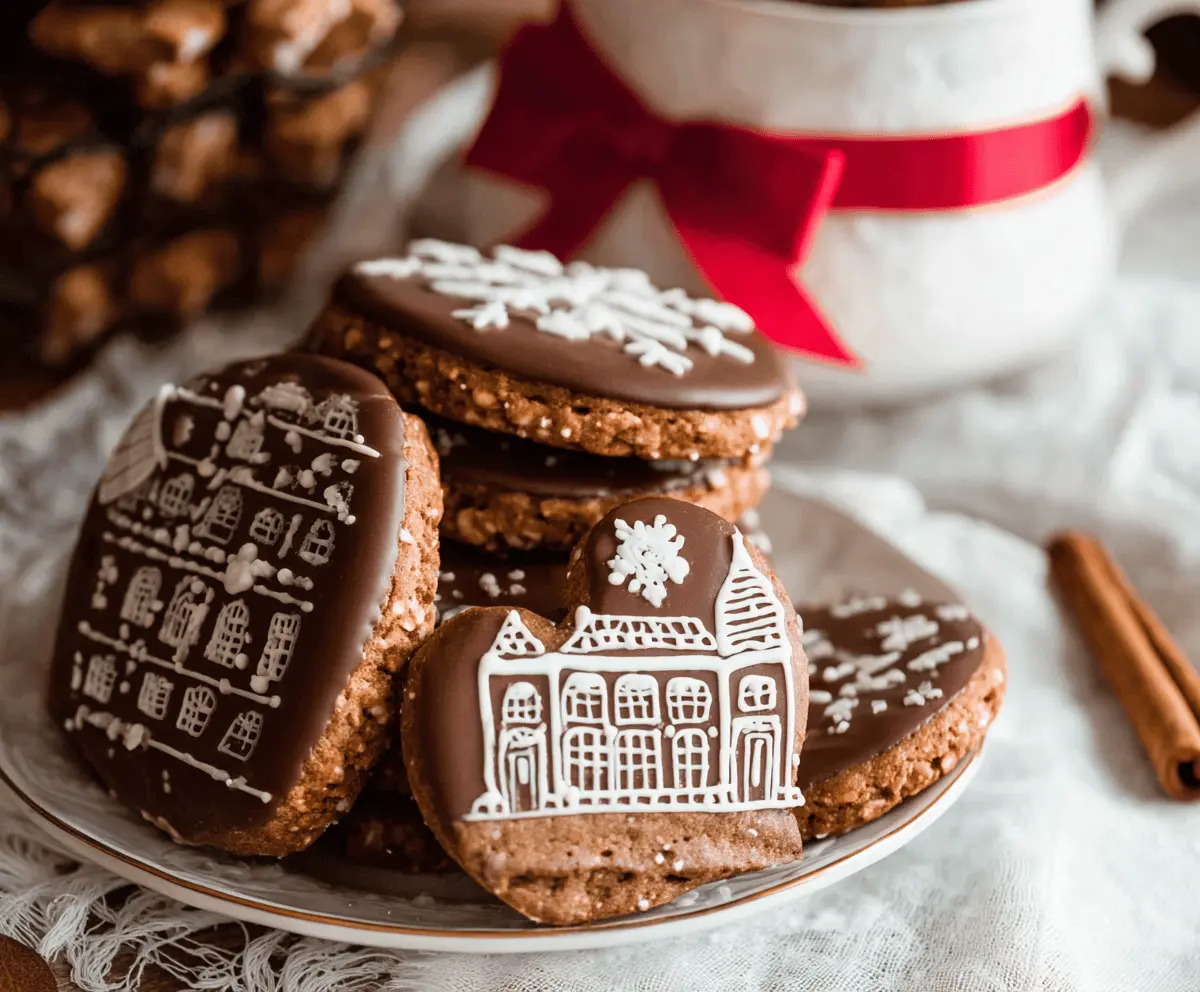 Delicious German gingerbread cookies decorated with colorful icing and sprinkles, perfect for the holidays.