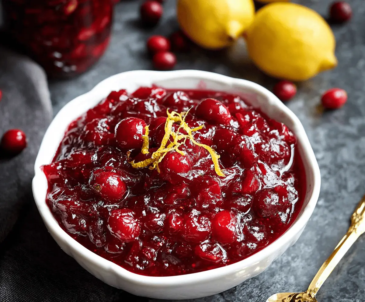 Delicious Grand Marnier cranberry sauce served in a glass bowl for holiday festivities