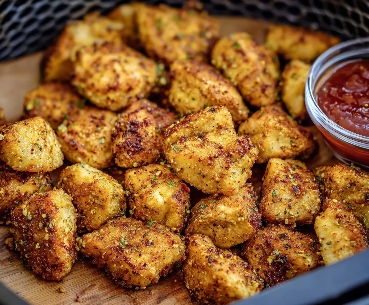 Crispy Air Fryer Chicken Bites served on a plate for a tasty snack or meal