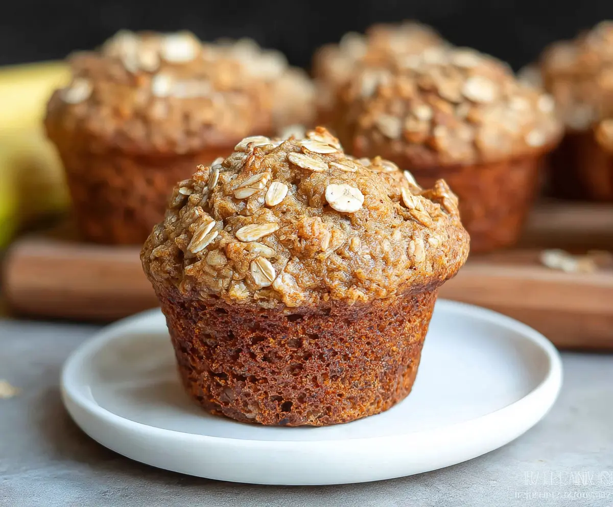 Healthy banana oat muffins fresh out of the oven, perfect for breakfast or snack time