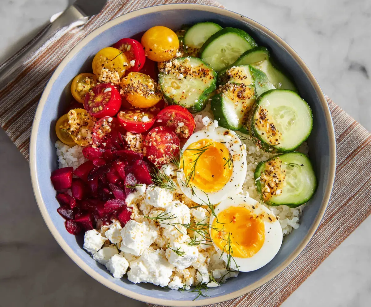 Healthy cottage cheese protein bowl with fresh fruits and nuts for a nutritious breakfast.