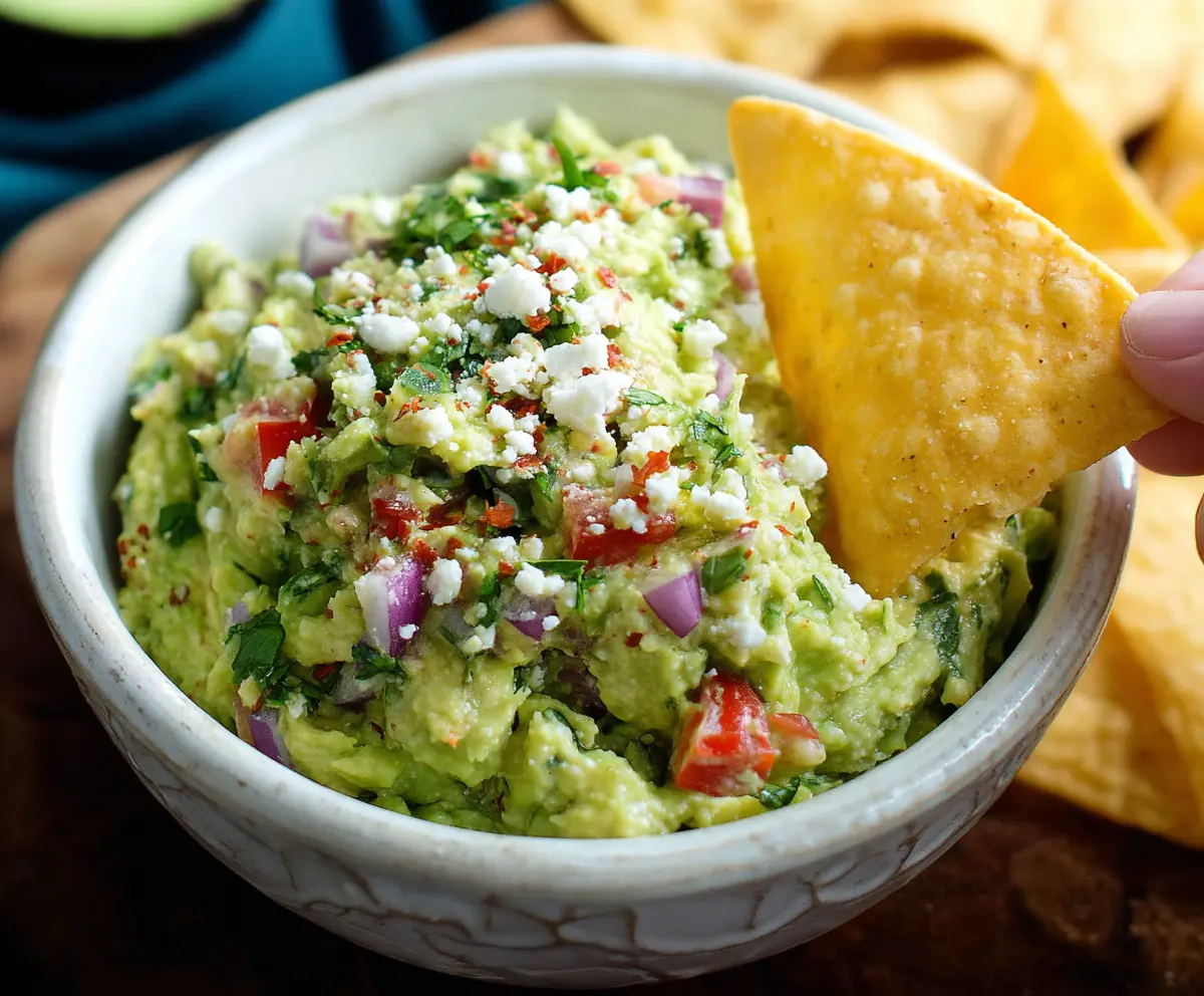 Creamy avocado crack dip served in a bowl with fresh ingredients for a delicious appetizer