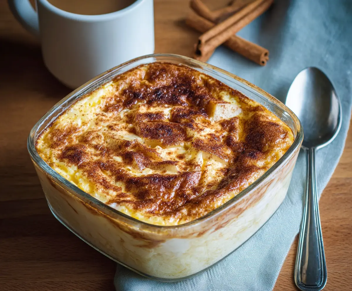 Delicious baked apple cinnamon cottage cheese breakfast served in a bowl with fresh apple slices and cinnamon on top.
