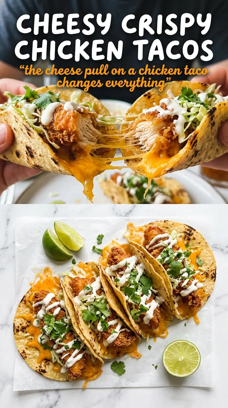 Cheesy Crispy Chicken Tacos crispy cheesy fried