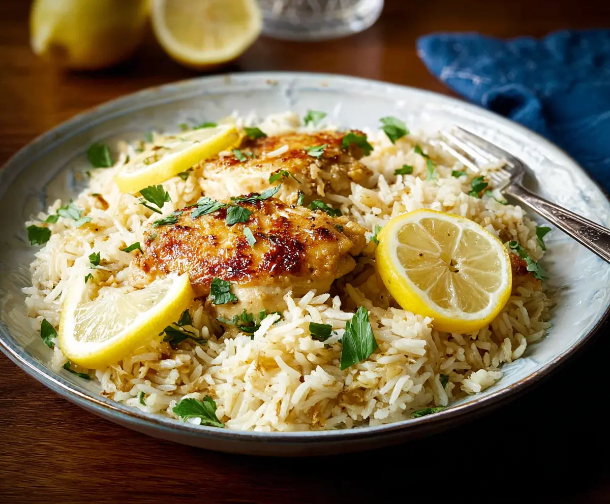 Delicious Lemon Chicken served with fluffy rice, perfect for a flavorful meal.