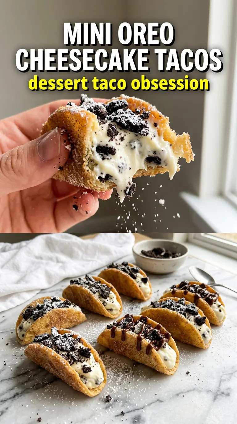 Mini Oreo Cheesecake Tacos crispy creamy Oreo