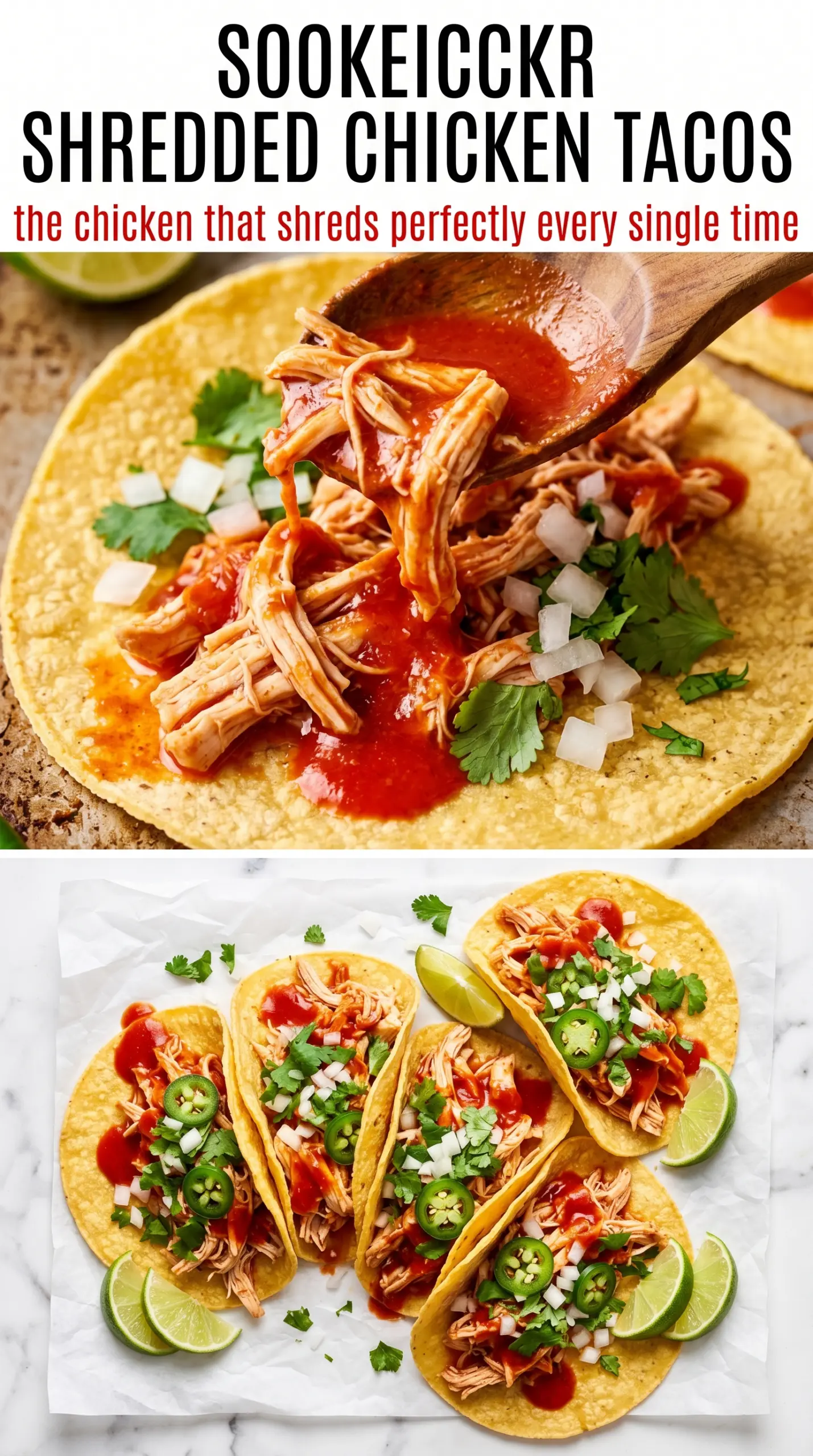 Slow cooker shredded chicken tacos juicy taco filling