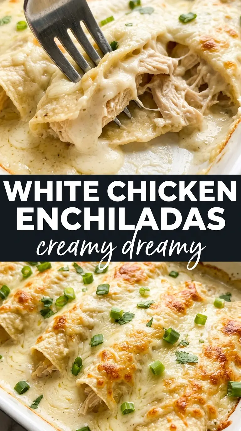 White Chicken Enchiladas creamy poblano cheesy