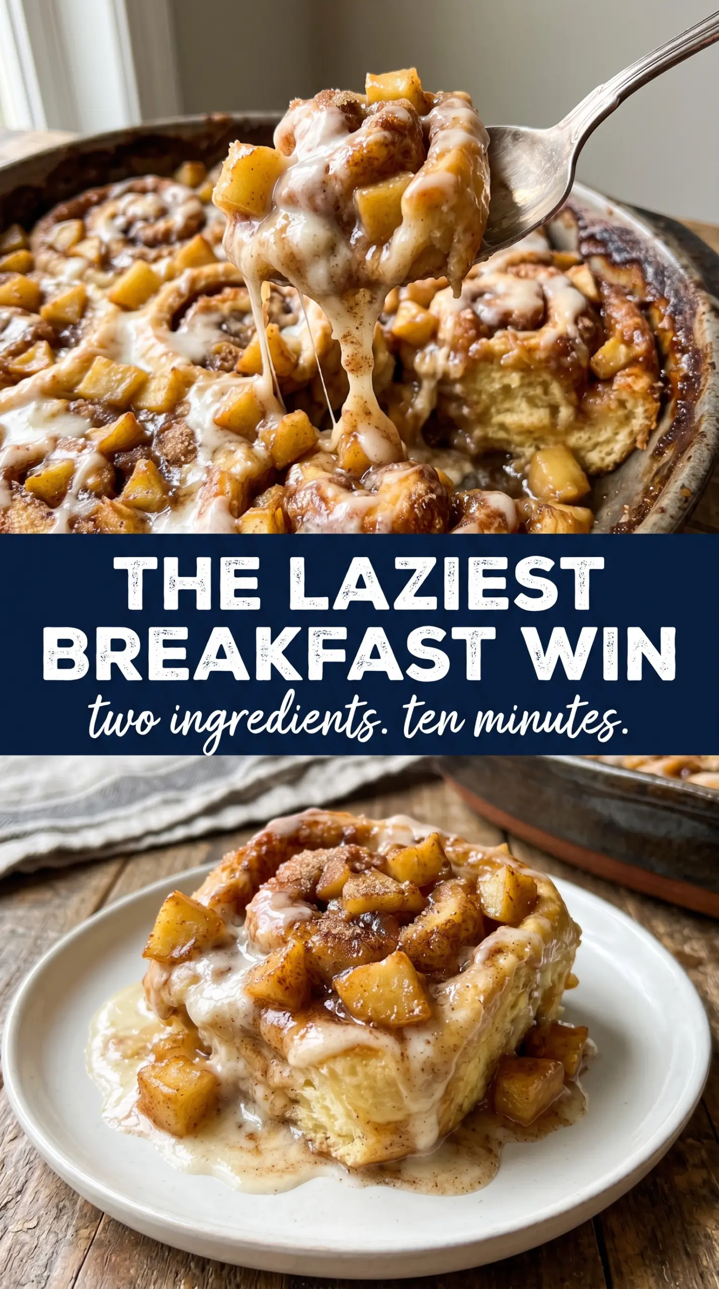 2-ingredient apple cinnamon roll bake golden bubbling