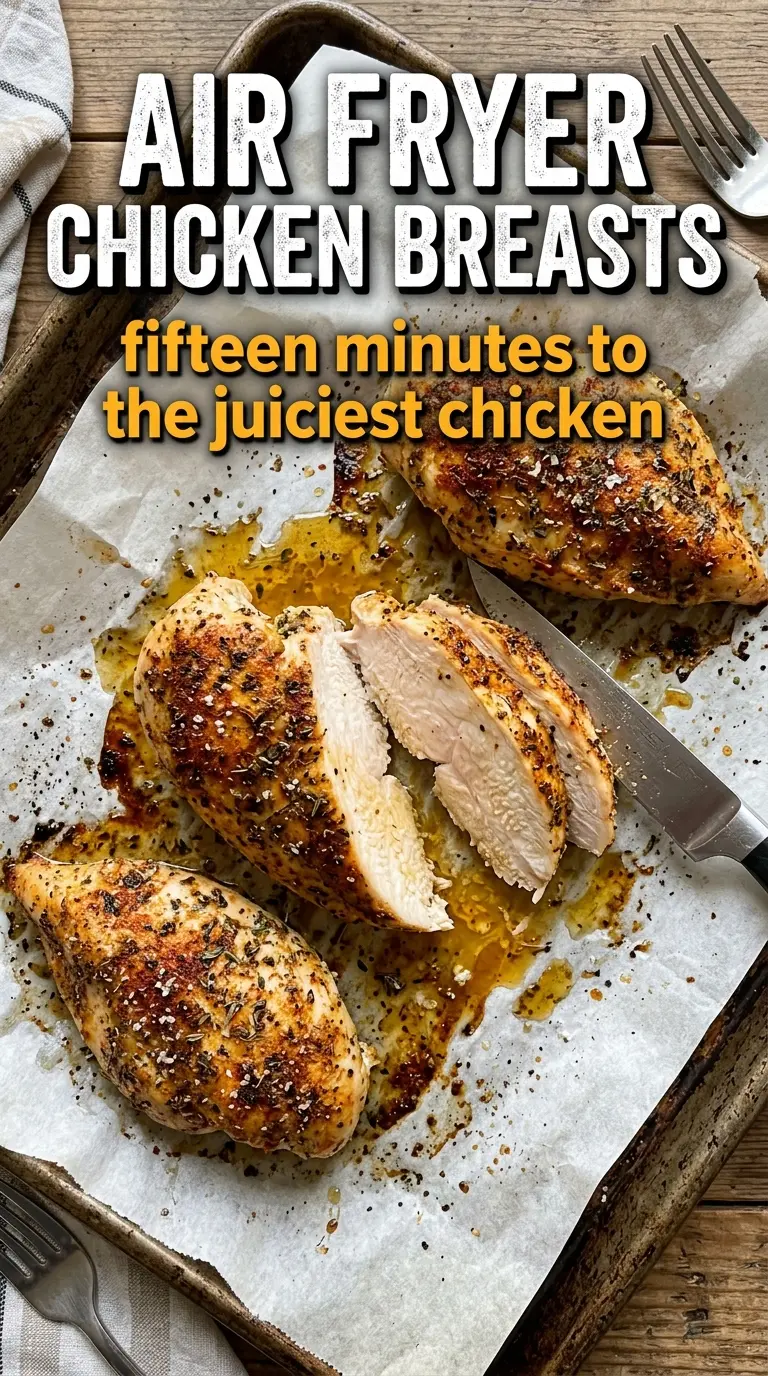 Air Fryer Chicken Breasts golden juicy