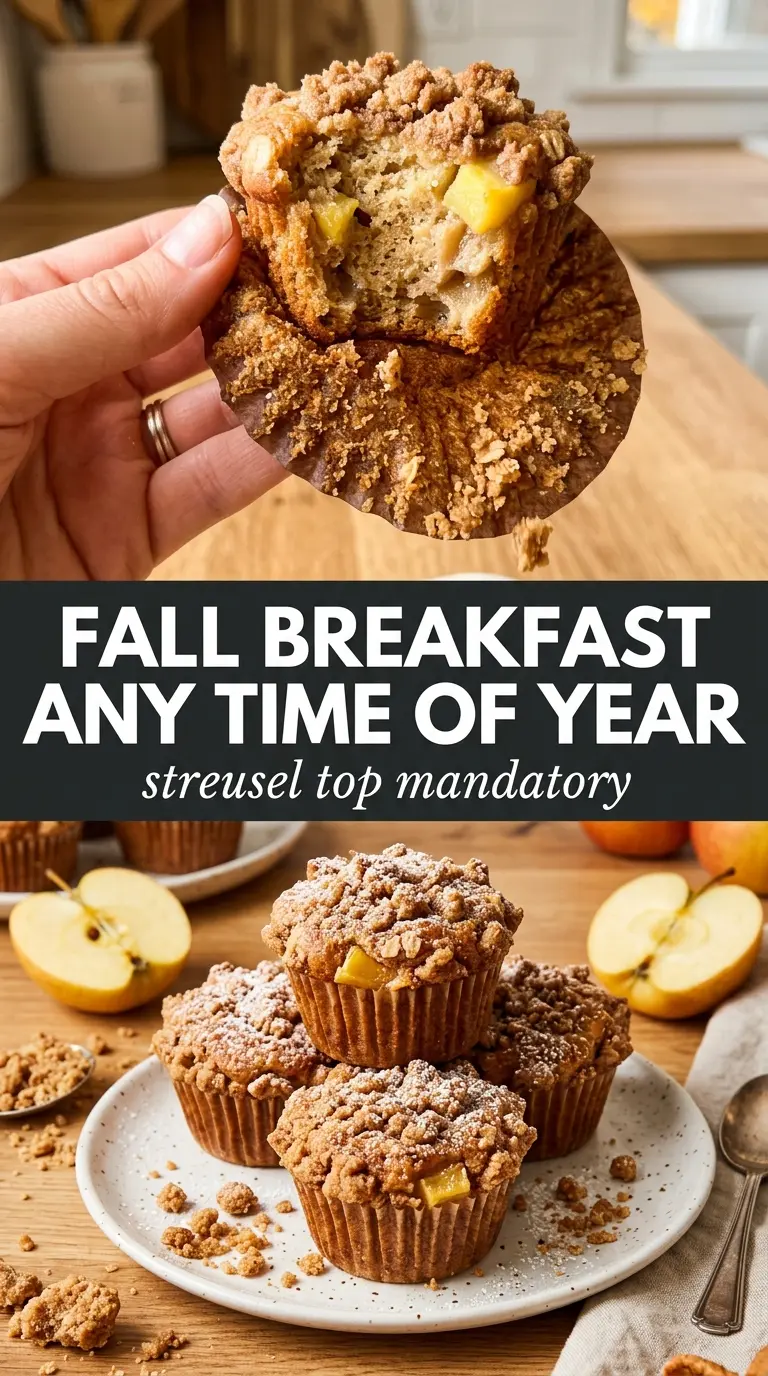 Apple Cinnamon Muffins streusel, moist, tender