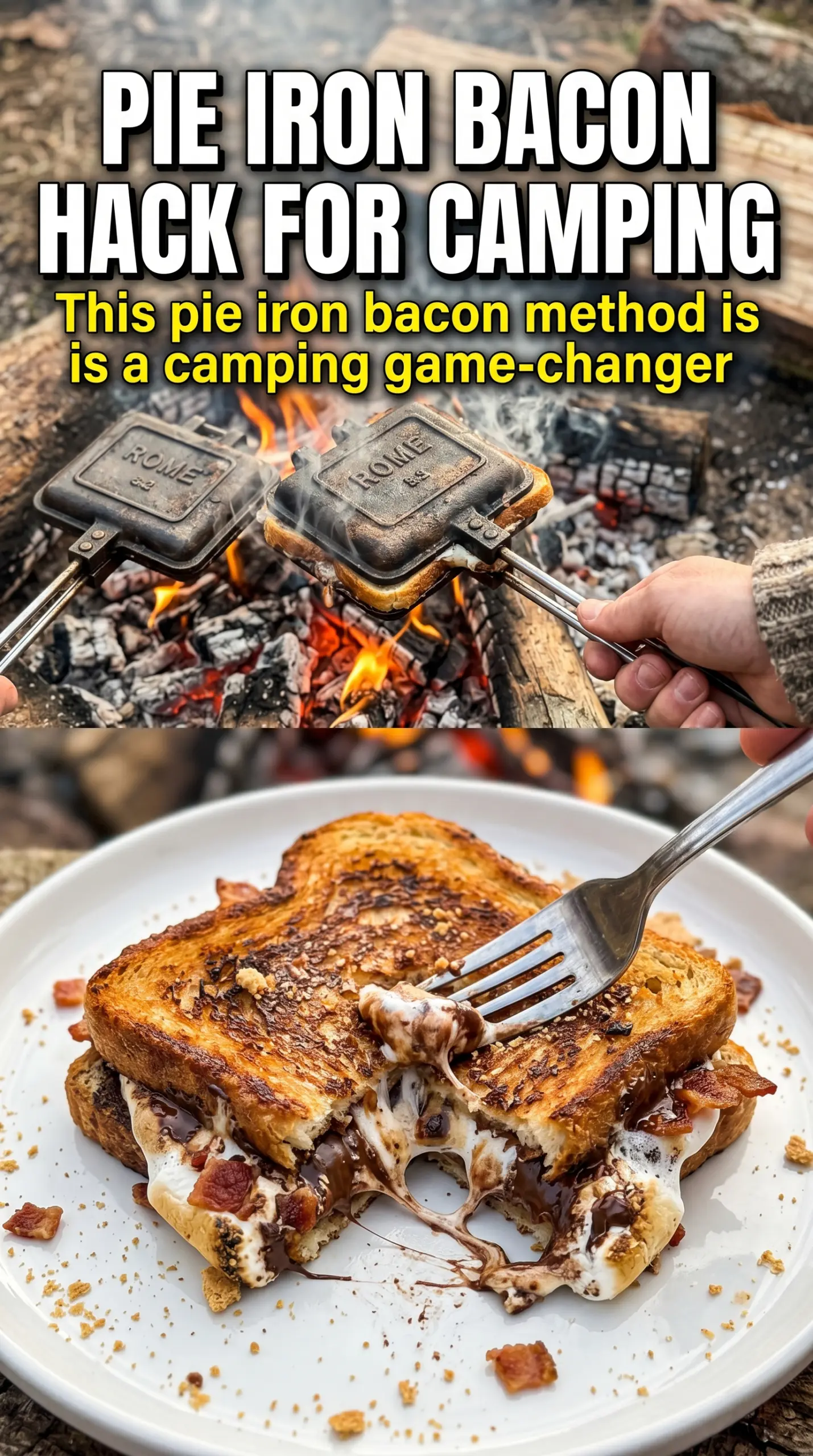 Bacon Pie Irons crispy cheesy breakfast