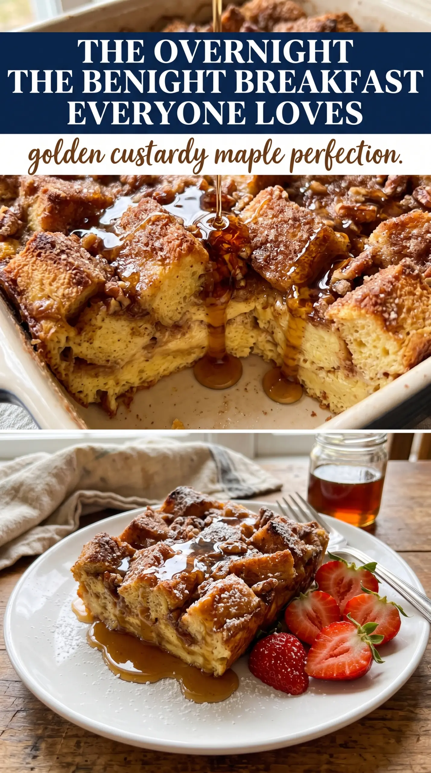 Baked French toast casserole custardy brioche cinnamon