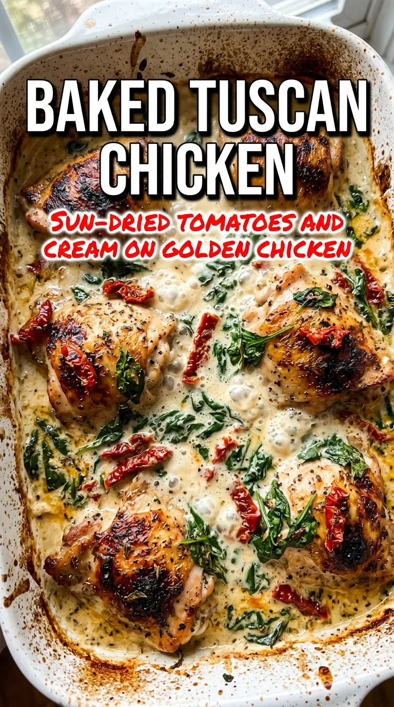 Baked Tuscan Chicken creamy sun-dried tomato chicken