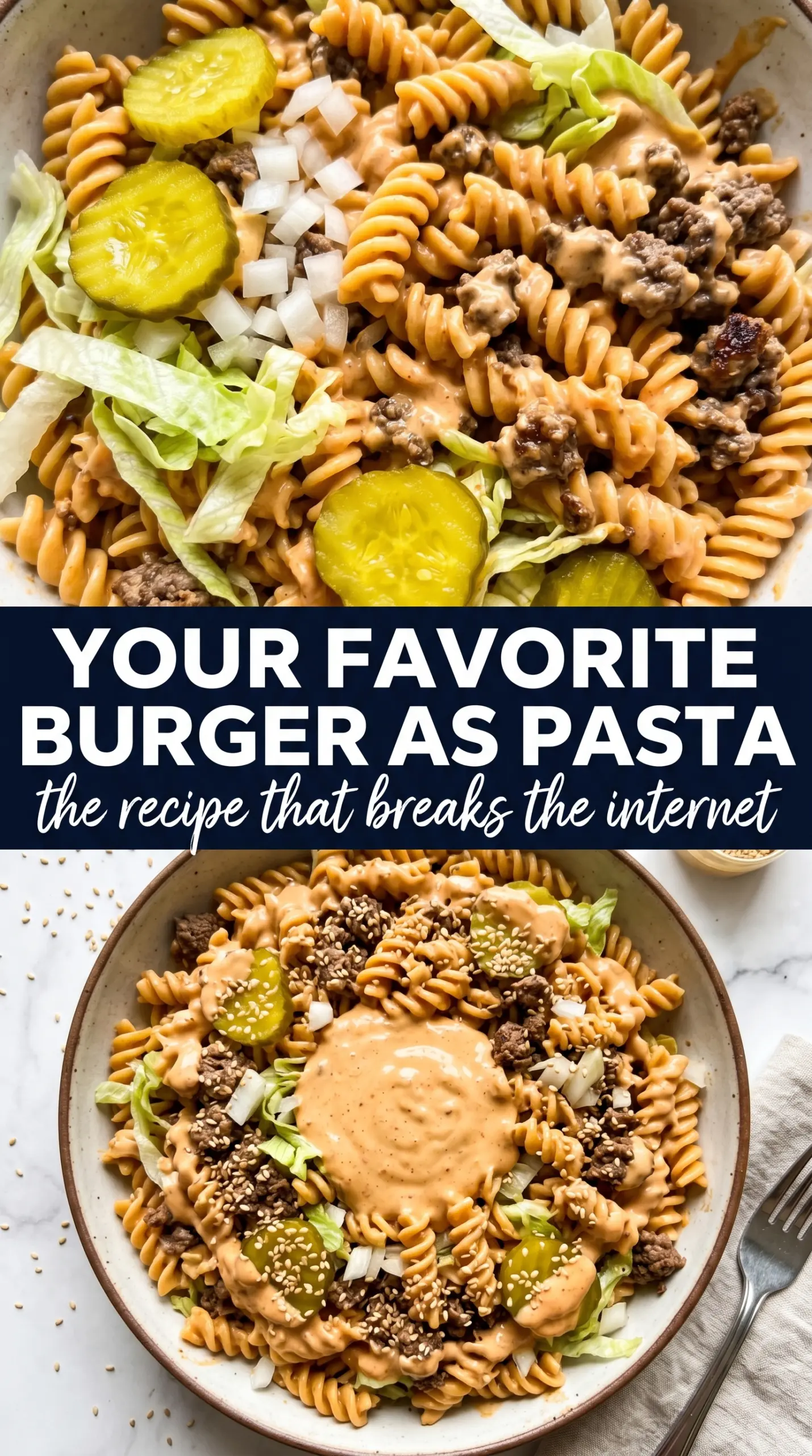 Big Mac Pasta Salad cheesy tangy burger-style