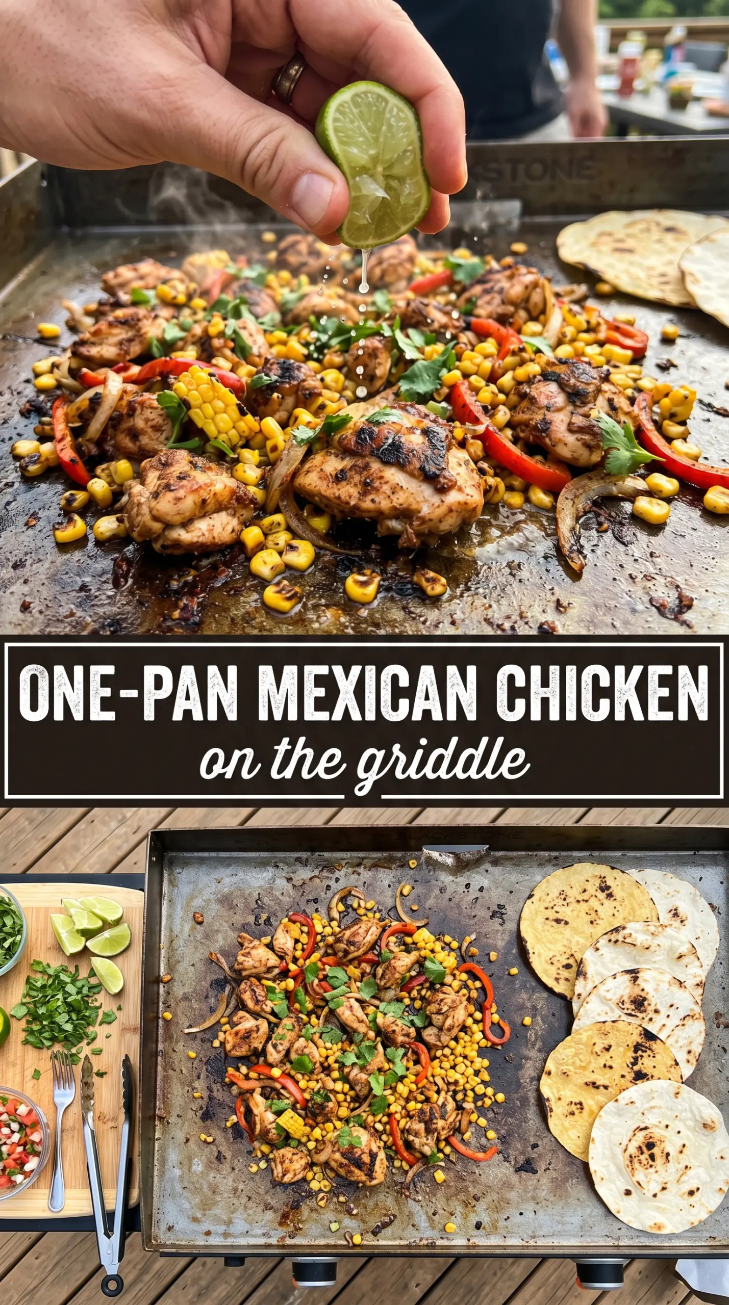 Blackstone jalapeno lime chicken and corn smoky charred