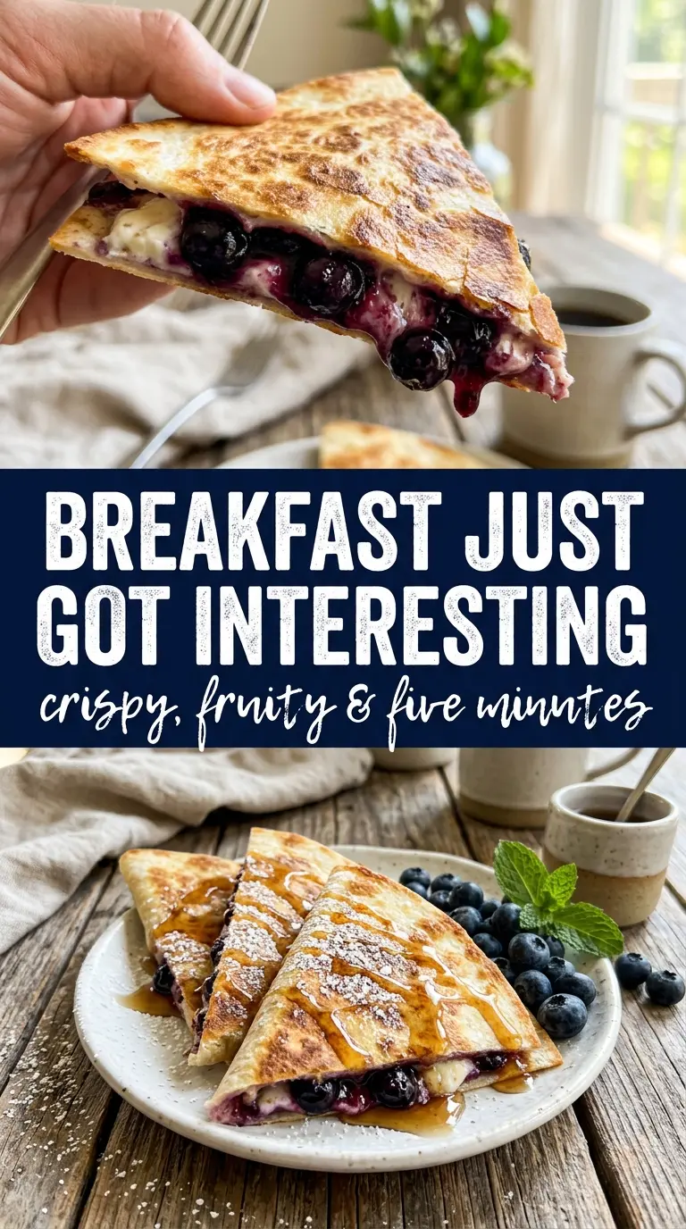 Blueberry Breakfast Quesadilla crisp creamy golden