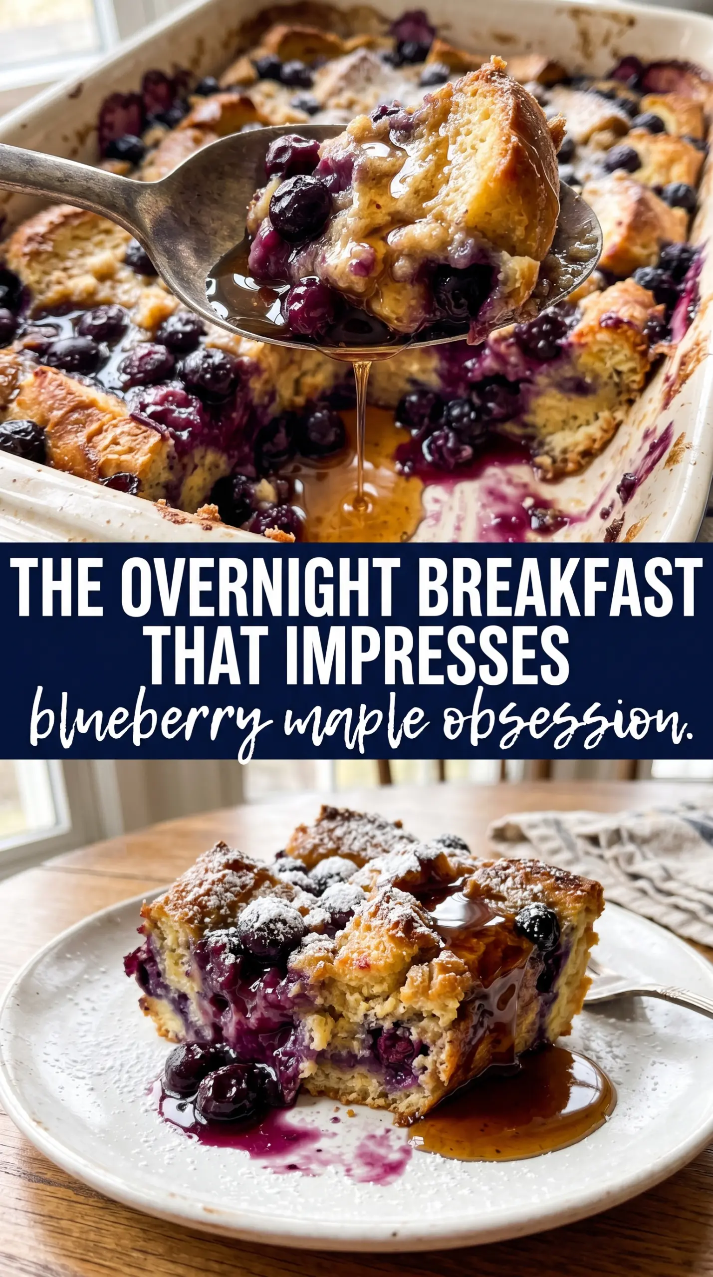 Blueberry French Toast Casserole golden creamy streusel