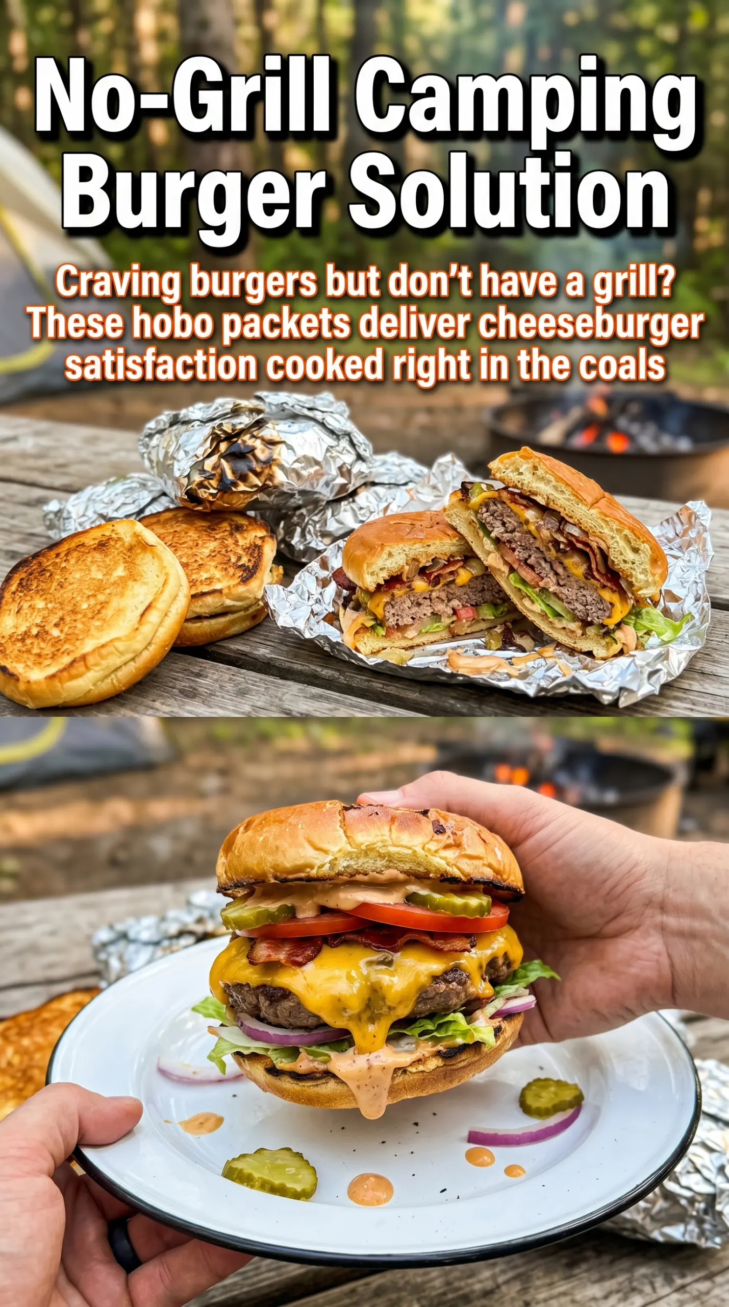 Campfire Cheeseburger Hobo Packets cheesy foil packet meal