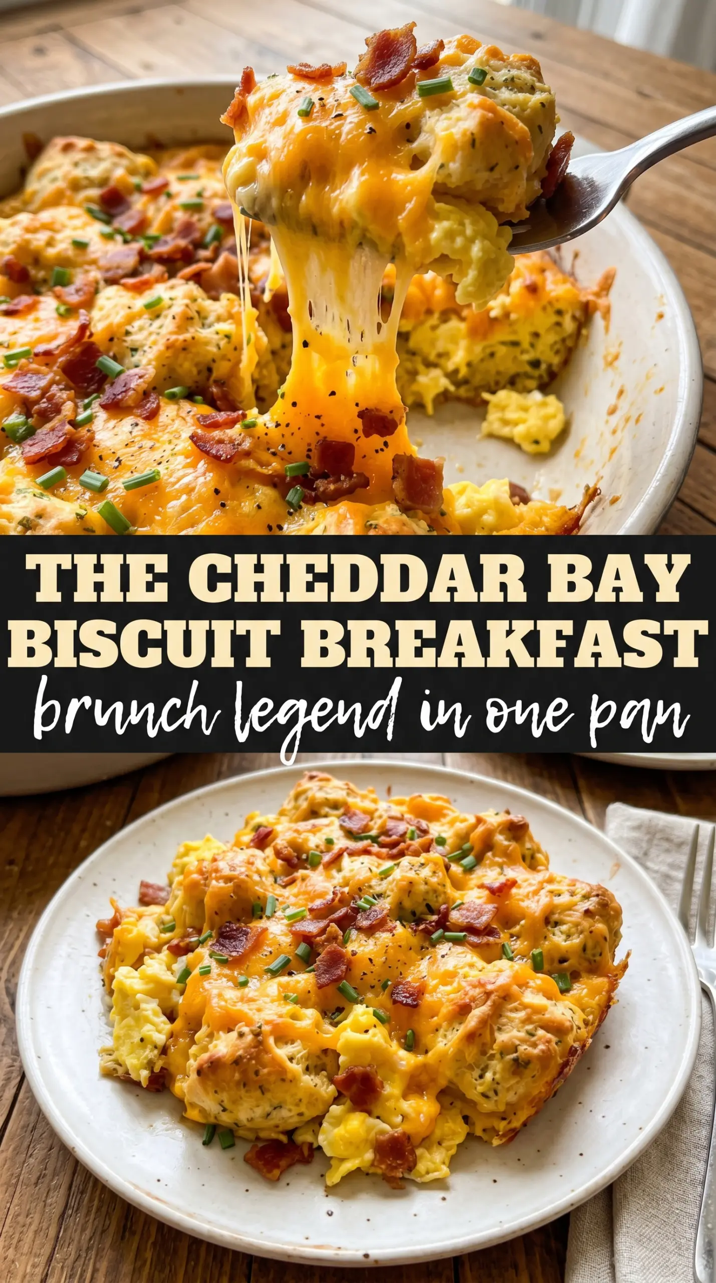 Cheddar Bay Biscuit and Egg Casserole cheesy biscuit breakfast