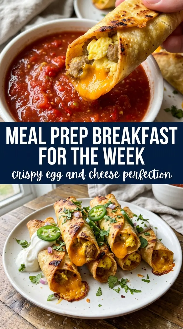 Cheesy Breakfast Taquitos golden crispy