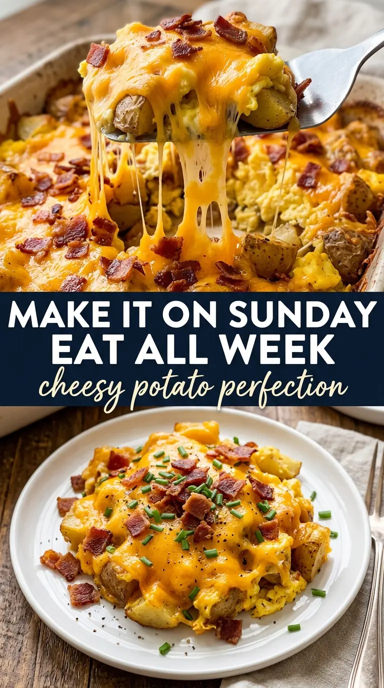 Cheesy Potato Breakfast Casserole golden cheesy