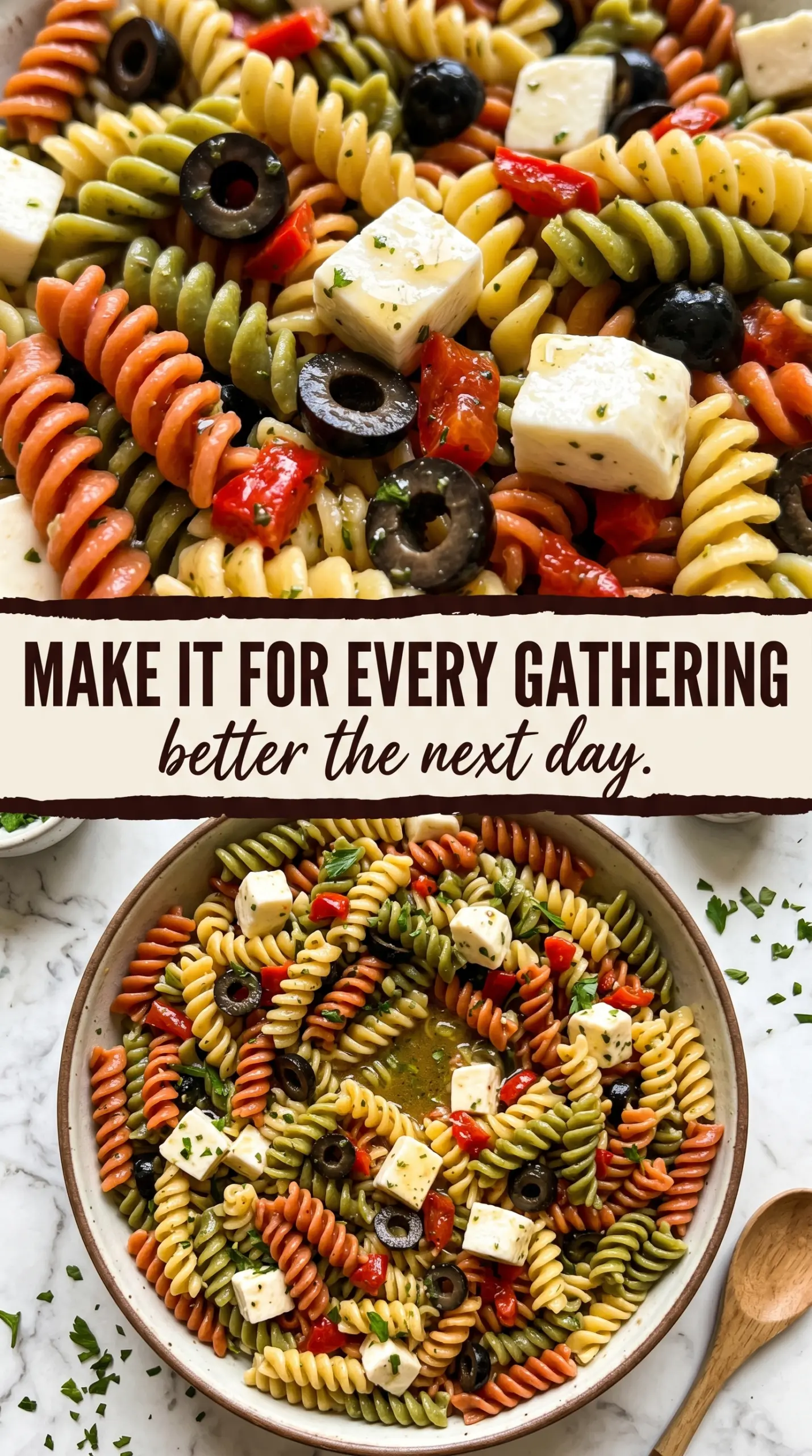Classic pasta salad colorful tangy chilled