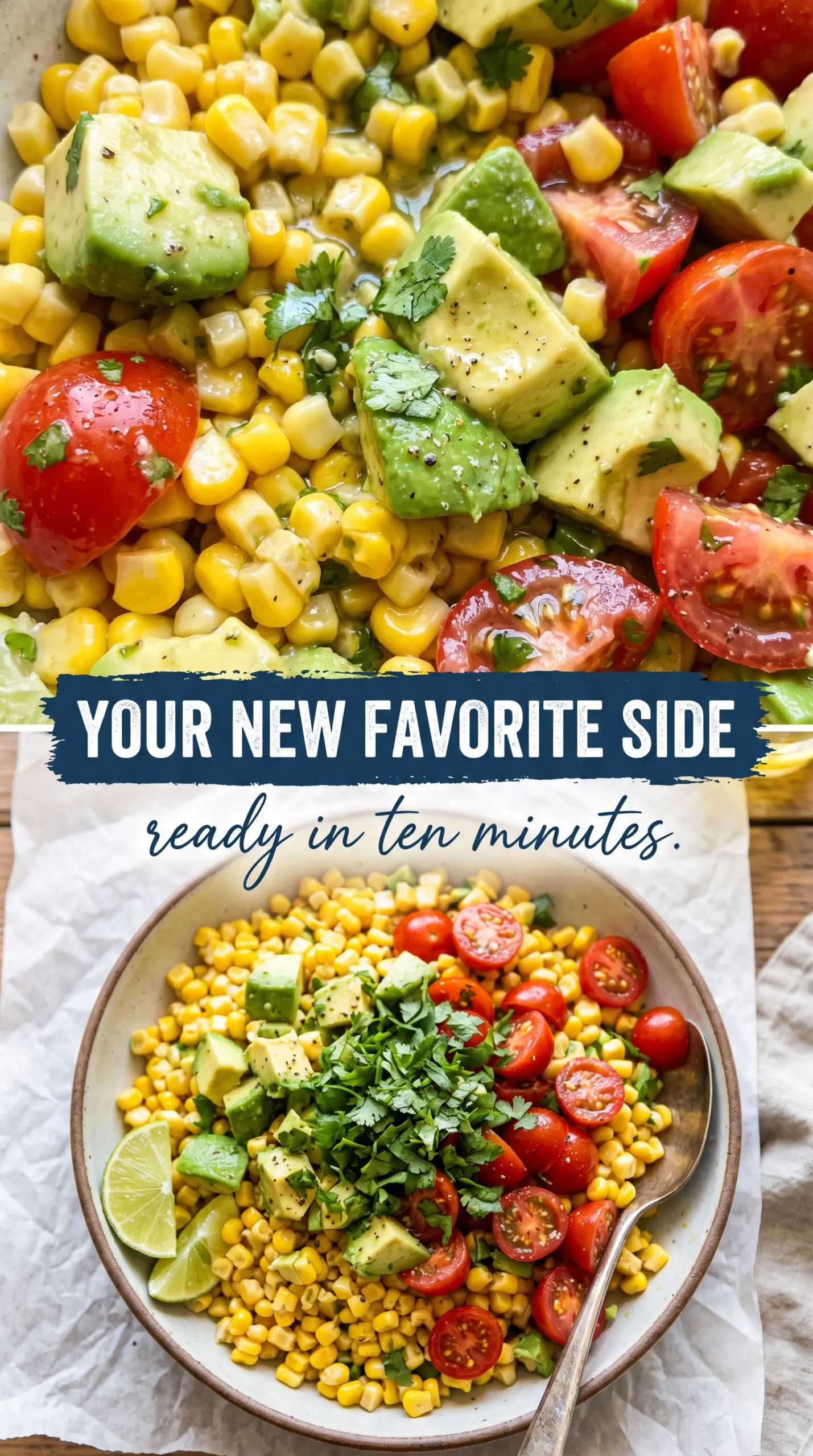 Corn Salad with Avocado charred creamy bright