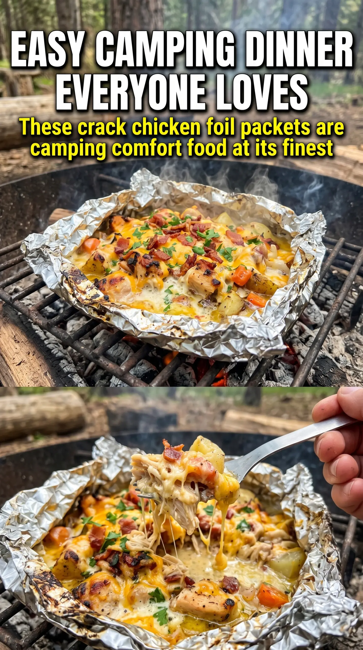 Crack Chicken Foil Packets creamy bacon ranch