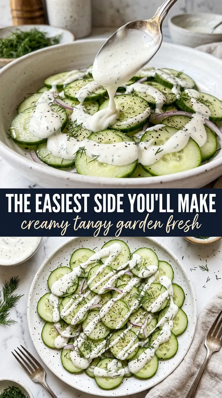 Creamy cucumber salad crisp dill