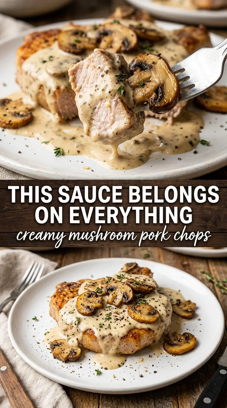 Cooked pork chops with sauce