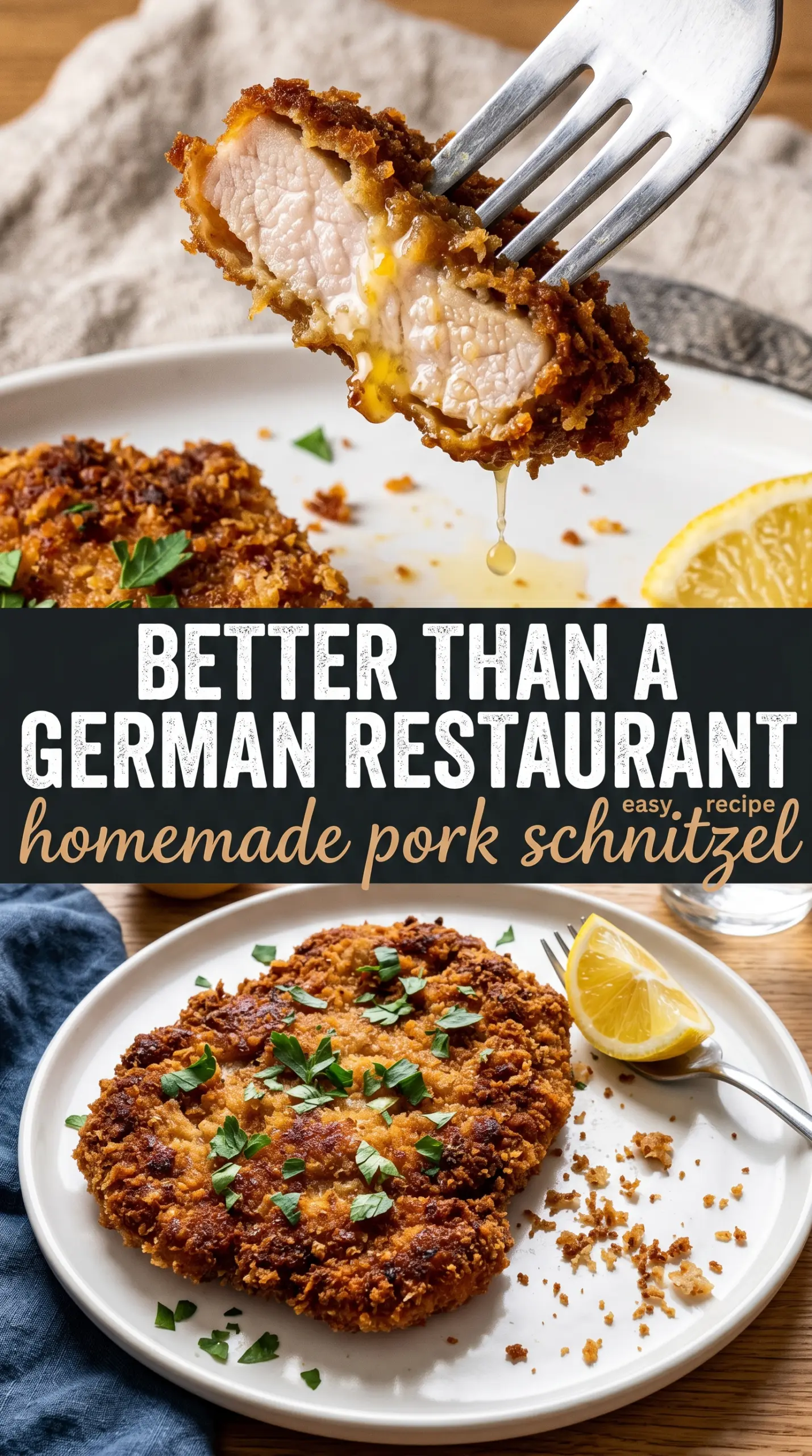 Pork Schnitzel crispy golden cutlets