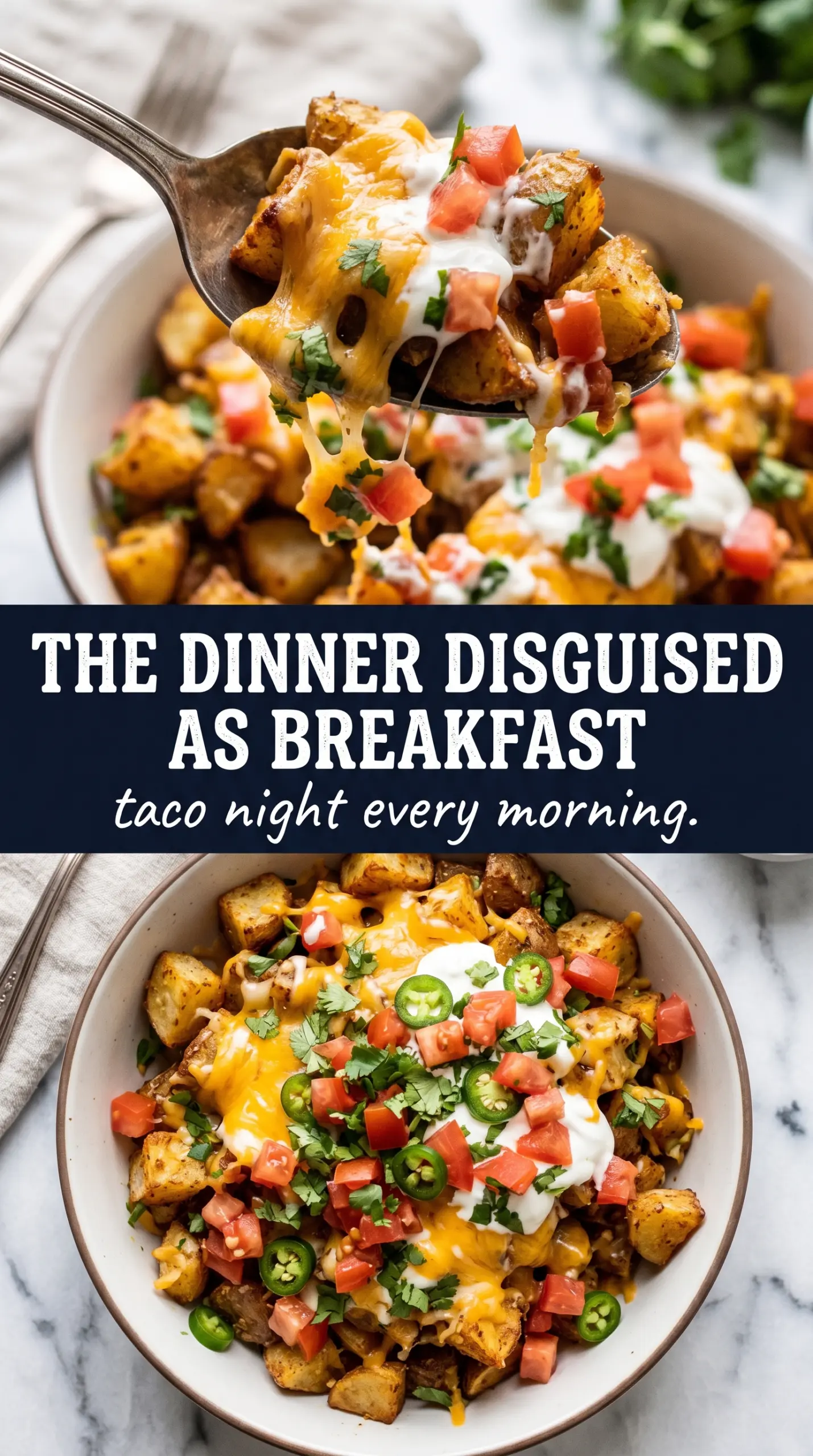Taco potatoes crispy cheesy Tex-Mex