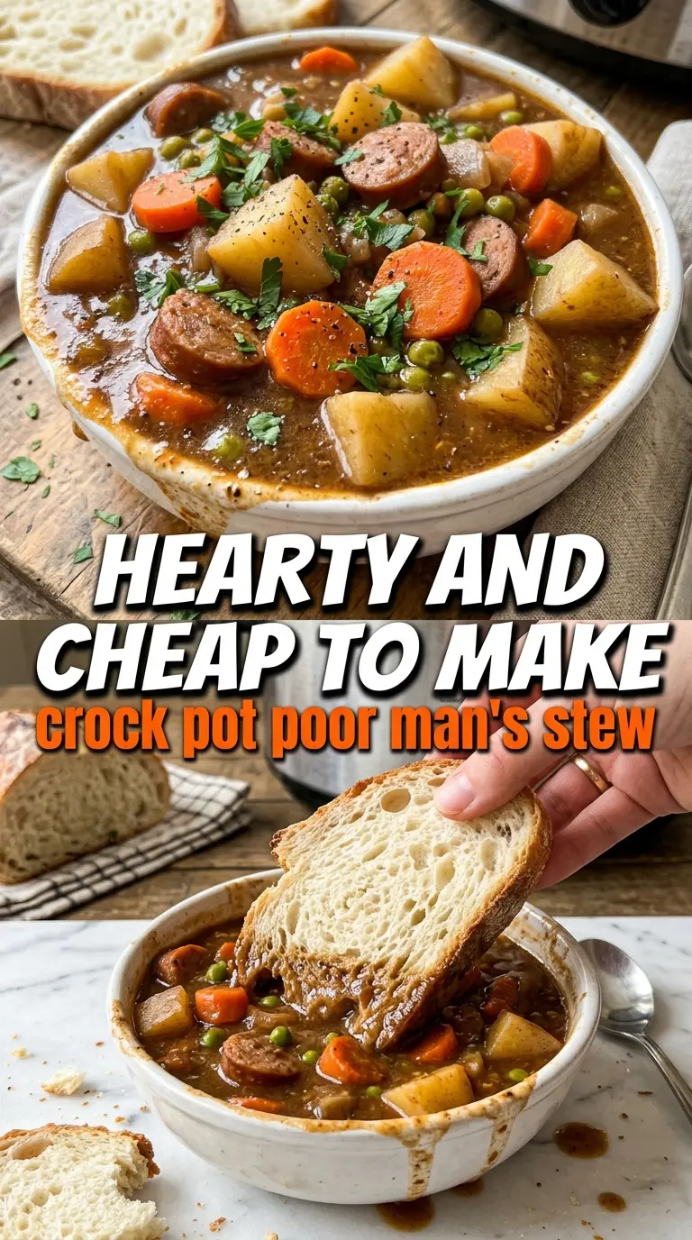 Crock Pot Poor Man's Stew hearty rustic