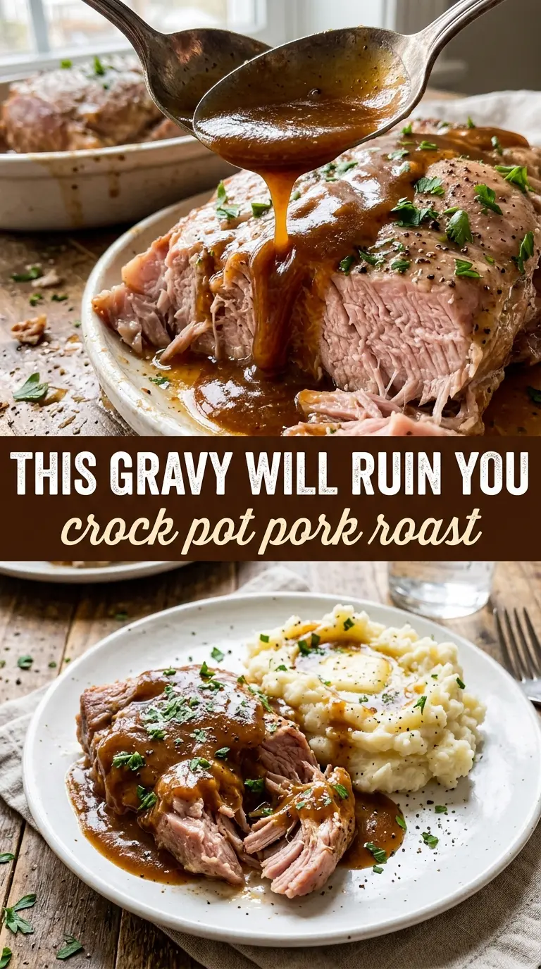 Crock Pot Pork Roast and Gravy savory tender