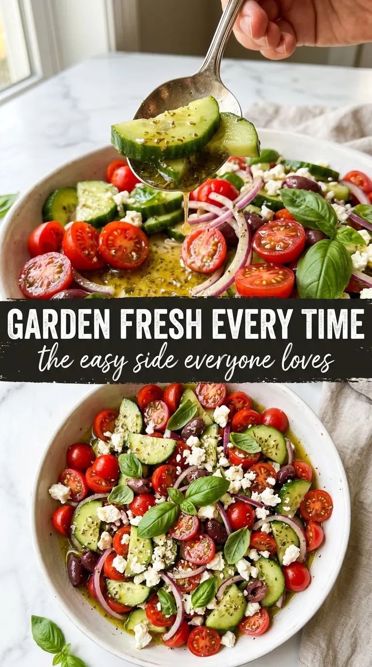Cucumber tomato salad crisp herb vinaigrette