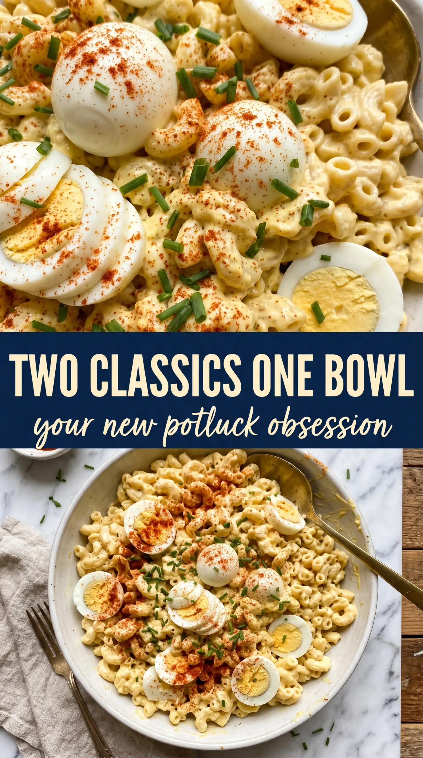 Deviled Egg Pasta Salad creamy paprika chive