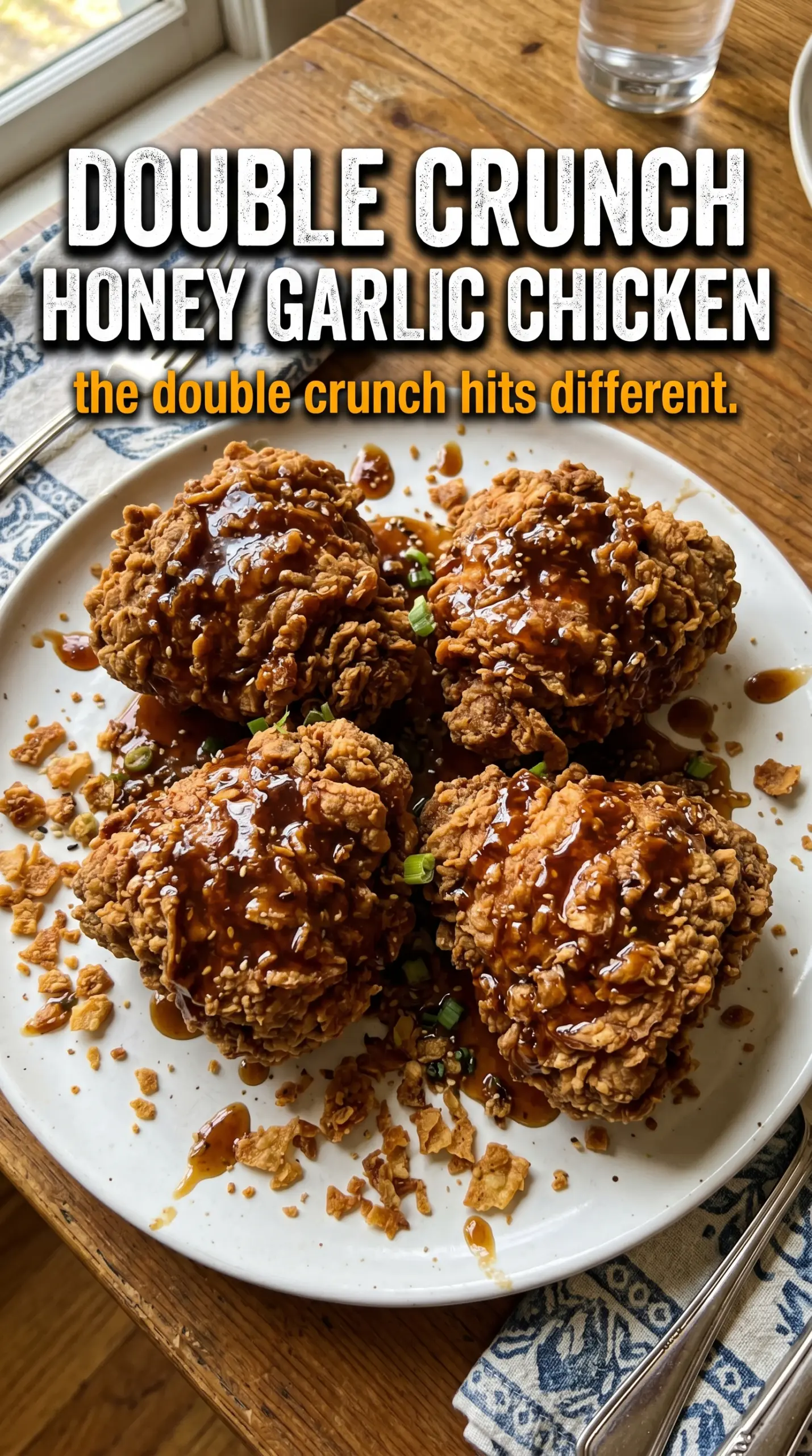 Double Crunch Honey Garlic Chicken Breasts crispy glazed