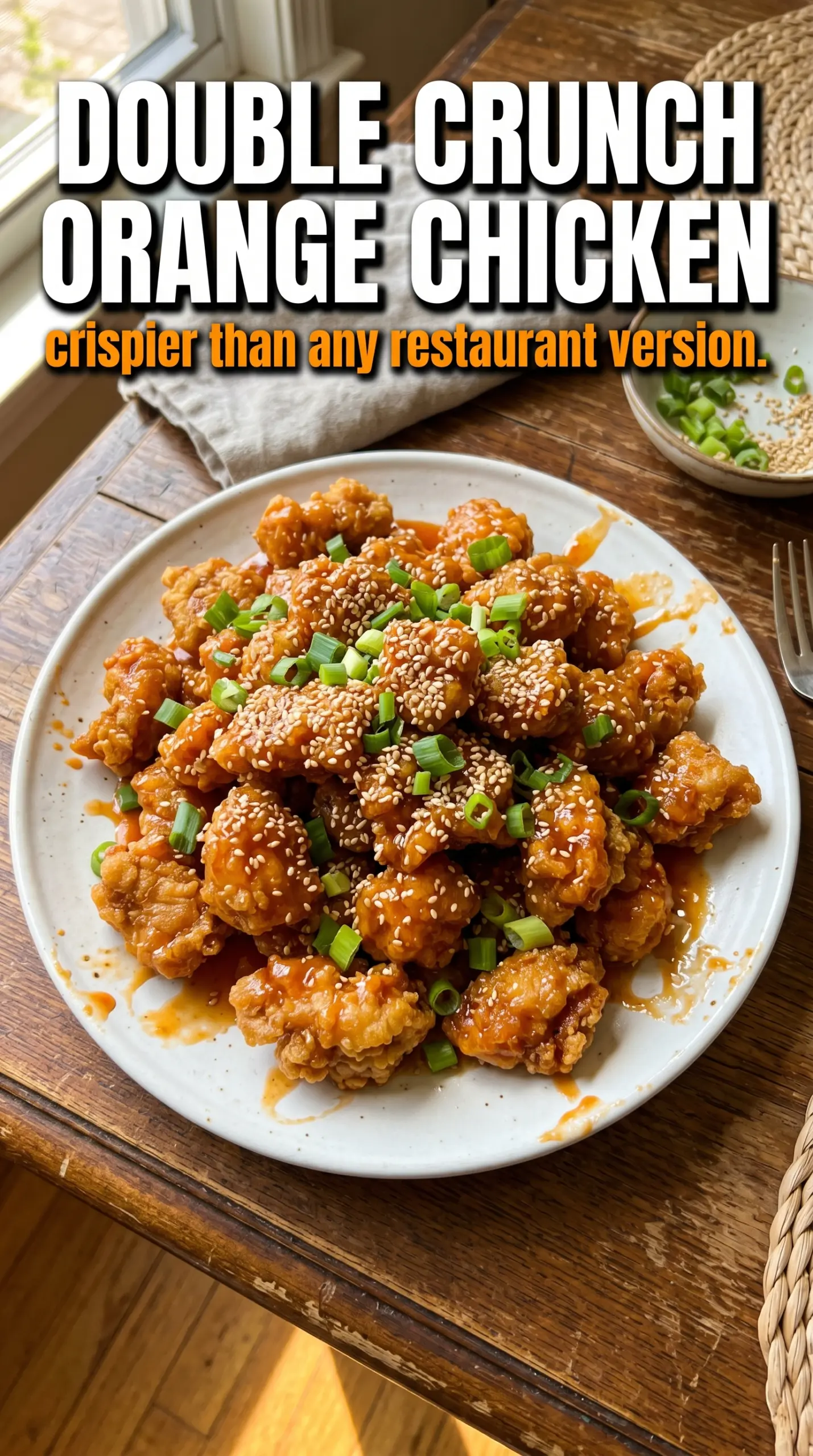 Double Crunch Orange Chicken crispy citrusy glazed