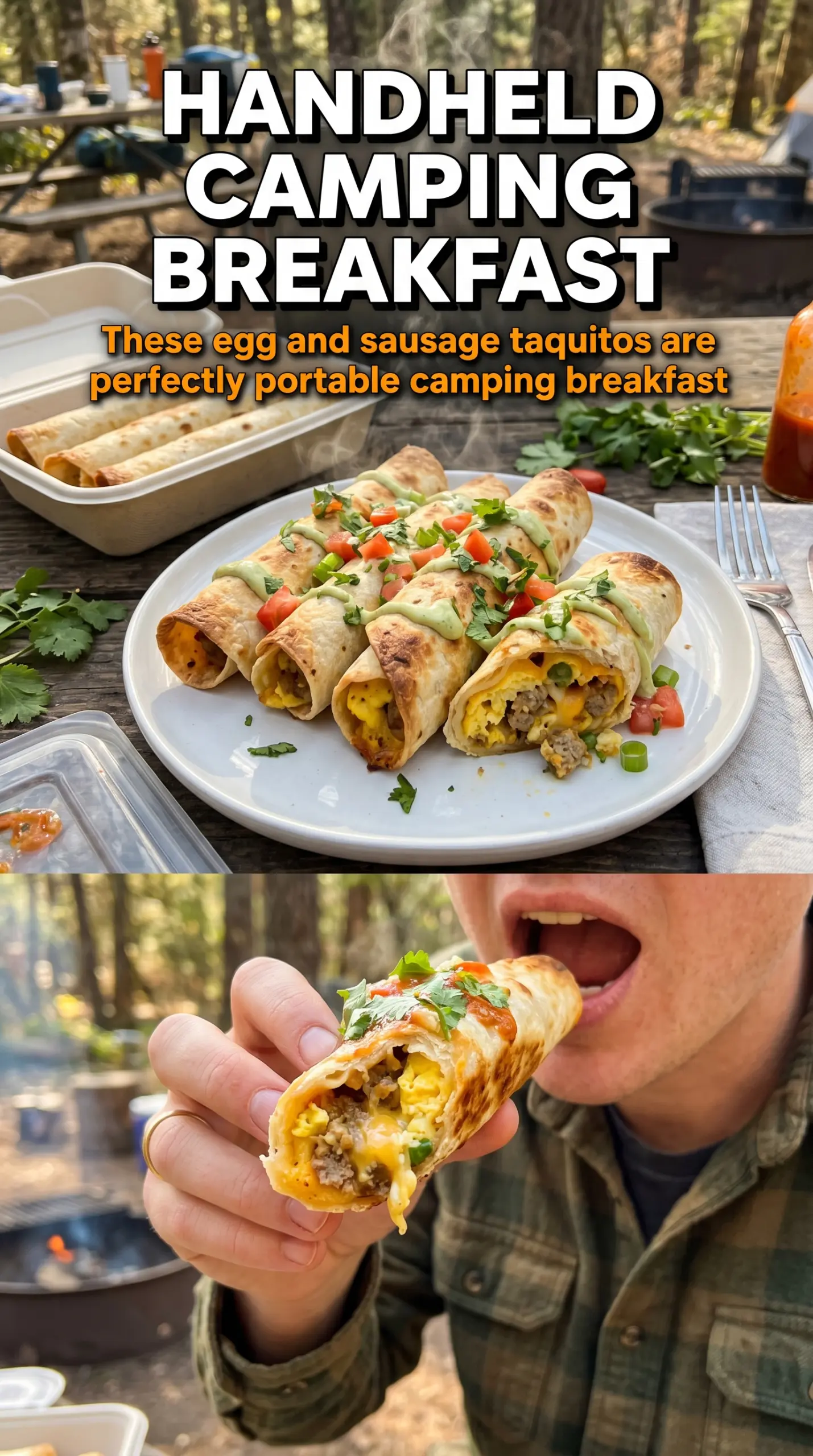 Egg and Sausage Breakfast Taquitos crispy cheesy